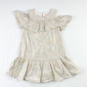 Cat & Jack | Beautiful Rainbow Matlic Cold Shoulder A-Frame Dress